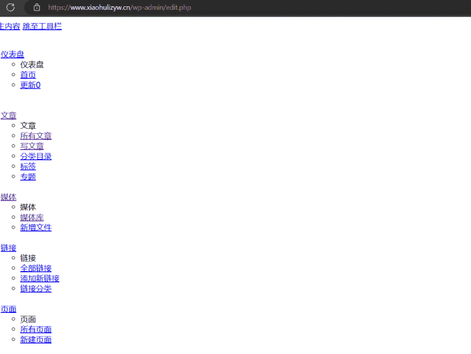 WordPress 后台管理面板缺少样式和脚本